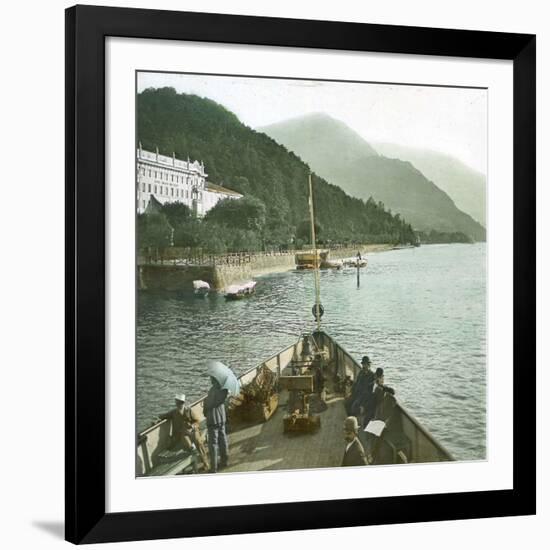 Bellagio (Italy), Hotel at the Edge of Lake Como-Leon, Levy et Fils-Framed Photographic Print