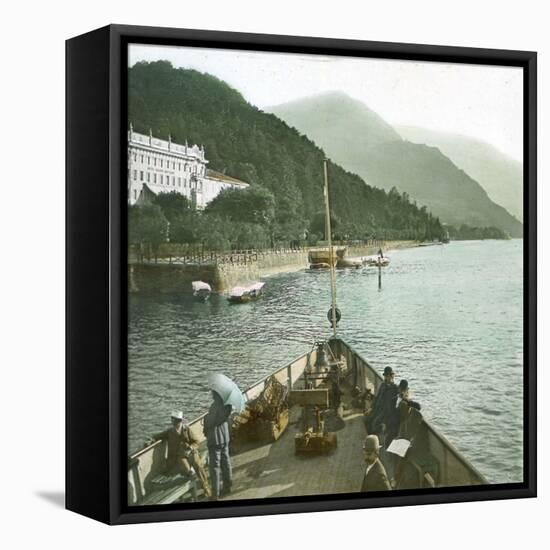 Bellagio (Italy), Hotel at the Edge of Lake Como-Leon, Levy et Fils-Framed Stretched Canvas