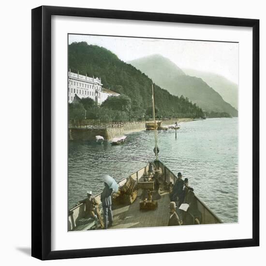 Bellagio (Italy), Hotel at the Edge of Lake Como-Leon, Levy et Fils-Framed Photographic Print