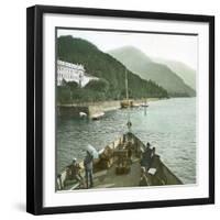 Bellagio (Italy), Hotel at the Edge of Lake Como-Leon, Levy et Fils-Framed Photographic Print