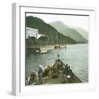 Bellagio (Italy), Hotel at the Edge of Lake Como-Leon, Levy et Fils-Framed Photographic Print