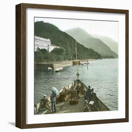 Bellagio (Italy), Hotel at the Edge of Lake Como-Leon, Levy et Fils-Framed Premium Photographic Print