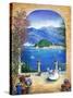 Bellagio Lake Como, From the Terrace-Marilyn Dunlap-Stretched Canvas