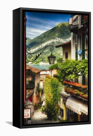 Bellagio Street View, Lake Como, Italy-George Oze-Framed Stretched Canvas
