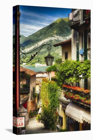 Bellagio Street View, Lake Como, Italy-George Oze-Stretched Canvas