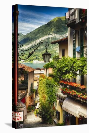 Bellagio Street View, Lake Como, Italy-George Oze-Stretched Canvas