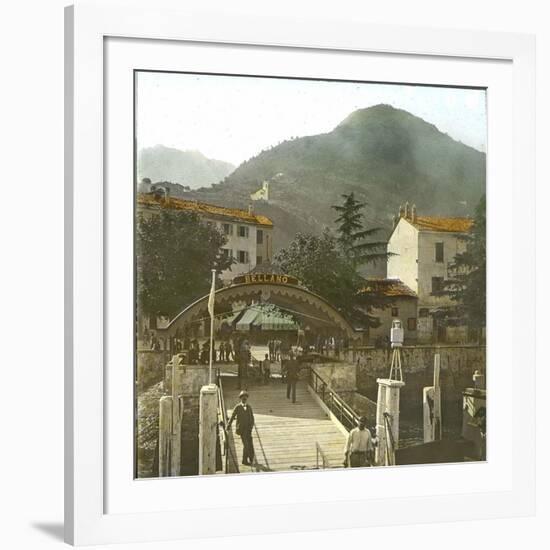 Bellano (Italy), the Jetty on the Banks of Lake Como, Circa 1890-Leon, Levy et Fils-Framed Photographic Print