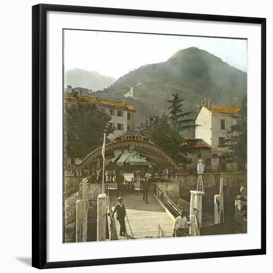 Bellano (Italy), the Jetty on the Banks of Lake Como, Circa 1890-Leon, Levy et Fils-Framed Photographic Print