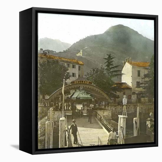 Bellano (Italy), the Jetty on the Banks of Lake Como, Circa 1890-Leon, Levy et Fils-Framed Stretched Canvas