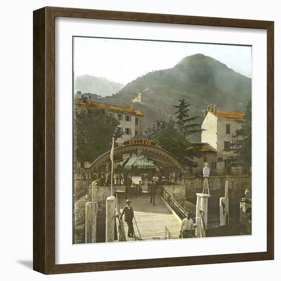 Bellano (Italy), the Jetty on the Banks of Lake Como, Circa 1890-Leon, Levy et Fils-Framed Photographic Print