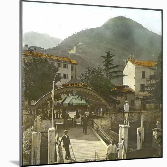 Bellano (Italy), the Jetty on the Banks of Lake Como, Circa 1890-Leon, Levy et Fils-Mounted Photographic Print