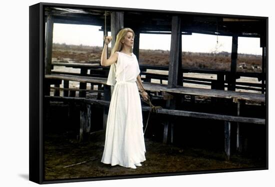 Belle by jour by Luis Bunuel with Catherine Deneuve, 1967 (costumes par Yves Saint Laurent) (photo)-null-Framed Stretched Canvas