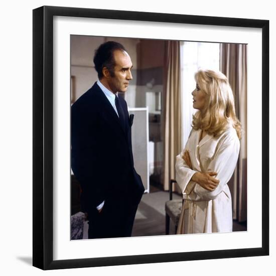 Belle by jour by Luis Bunuel with Michel Piccoli and Catherine Deneuve, 1967 (photo)-null-Framed Photo