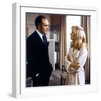 Belle by jour by Luis Bunuel with Michel Piccoli and Catherine Deneuve, 1967 (photo)-null-Framed Photo