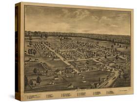 Belle Center, Ohio - Panoramic Map-Lantern Press-Stretched Canvas