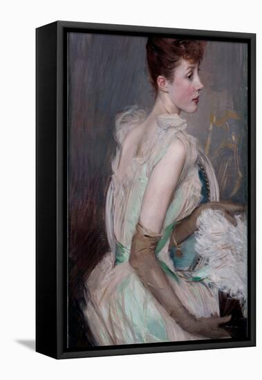 Belle Epoque :  Portrait De La Comtesse De Leusse Nee Suzanne Berthier (1868-1936) (Portrait of Cou-Giovanni Boldini-Framed Stretched Canvas