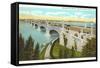 Belle Isle Bridge, Detroit, Michigan-null-Framed Stretched Canvas