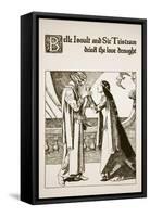 Belle Isoult and Sir Tristram Drink the Love, Illustration 'The Story of Champions of Round Table'-Howard Pyle-Framed Stretched Canvas