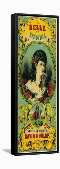 Belle of Virginia Tobacco Label - Petersburg, VA-Lantern Press-Framed Stretched Canvas