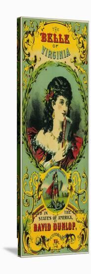 Belle of Virginia Tobacco Label - Petersburg, VA-Lantern Press-Stretched Canvas