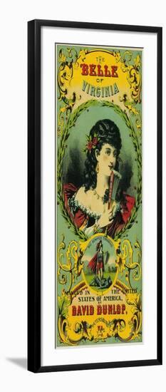 Belle of Virginia Tobacco Label - Petersburg, VA-Lantern Press-Framed Art Print