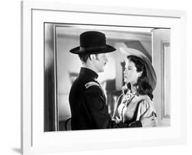 BELLE STARR, 1941 directed by IRVING CUMMINGS Dana Andrews and Gene Tierney (b/w photo)-null-Framed Photo