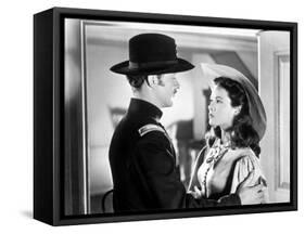 BELLE STARR, 1941 directed by IRVING CUMMINGS Dana Andrews and Gene Tierney (b/w photo)-null-Framed Stretched Canvas