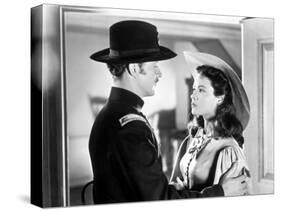 BELLE STARR, 1941 directed by IRVING CUMMINGS Dana Andrews and Gene Tierney (b/w photo)-null-Stretched Canvas