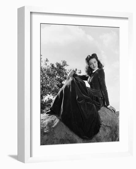 BELLE STARR, 1941 directed by IRVING CUMMINGS Gene Tierney (b/w photo)-null-Framed Photo