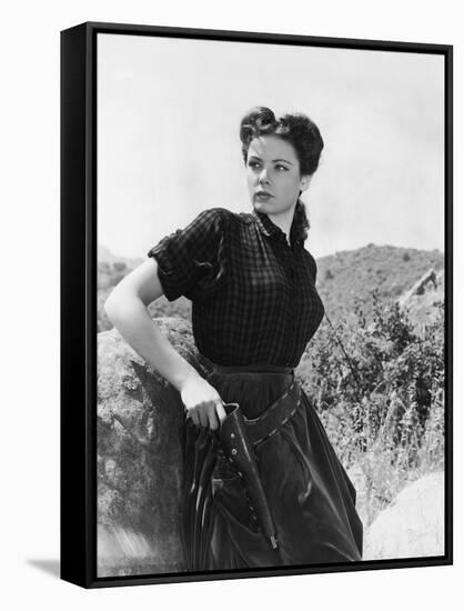 BELLE STARR, 1941 directed by IRVING CUMMINGS Gene Tierney (b/w photo)-null-Framed Stretched Canvas