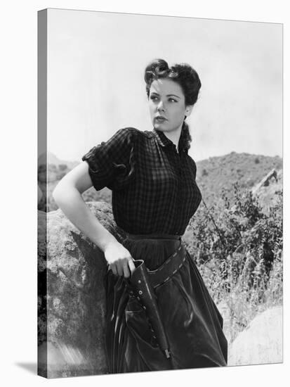 BELLE STARR, 1941 directed by IRVING CUMMINGS Gene Tierney (b/w photo)-null-Stretched Canvas