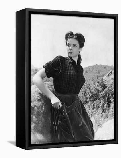 BELLE STARR, 1941 directed by IRVING CUMMINGS Gene Tierney (b/w photo)-null-Framed Stretched Canvas