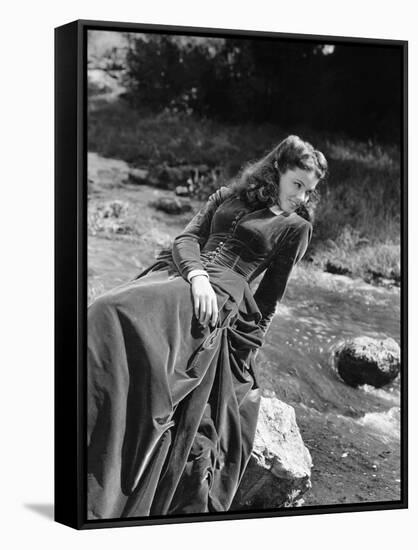 BELLE STARR, 1941 directed by IRVING CUMMINGS Gene Tierney (b/w photo)-null-Framed Stretched Canvas