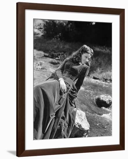 BELLE STARR, 1941 directed by IRVING CUMMINGS Gene Tierney (b/w photo)-null-Framed Photo