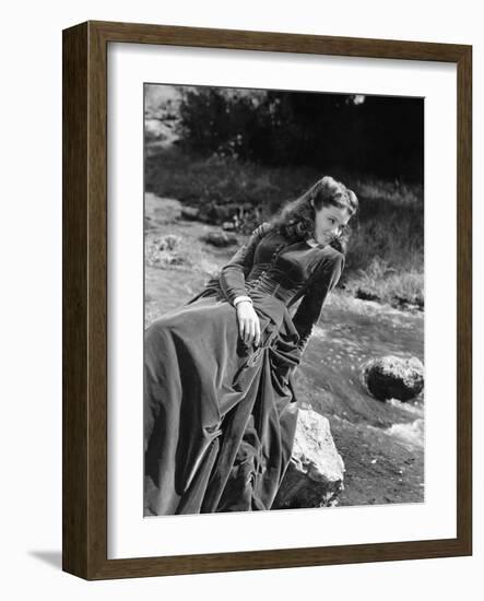 BELLE STARR, 1941 directed by IRVING CUMMINGS Gene Tierney (b/w photo)-null-Framed Photo