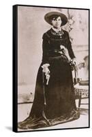 Belle Starr, Female Western Outlaw, Holding a Revolver, Ca. 1880-null-Framed Stretched Canvas