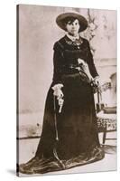 Belle Starr, Female Western Outlaw, Holding a Revolver, Ca. 1880-null-Stretched Canvas