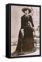 Belle Starr, Female Western Outlaw, Holding a Revolver, Ca. 1880-null-Framed Stretched Canvas