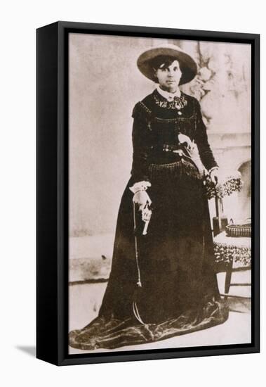 Belle Starr, Female Western Outlaw, Holding a Revolver, Ca. 1880-null-Framed Stretched Canvas