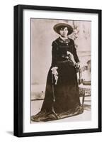 Belle Starr, Female Western Outlaw, Holding a Revolver, Ca. 1880-null-Framed Photo