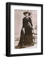 Belle Starr, Female Western Outlaw, Holding a Revolver, Ca. 1880-null-Framed Photo