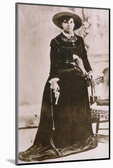 Belle Starr, Female Western Outlaw, Holding a Revolver, Ca. 1880-null-Mounted Photo