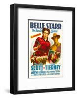 Belle Starr, Gene Tierney, Randolph Scott, 1941-null-Framed Photo