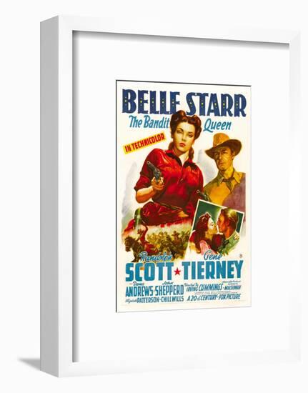 Belle Starr, Gene Tierney, Randolph Scott, 1941-null-Framed Photo