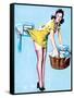 Belle Wringer Pin-Up 1941-Gil Elvgren-Framed Stretched Canvas