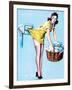 Belle Wringer Pin-Up 1941-Gil Elvgren-Framed Art Print