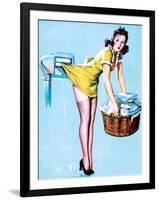 Belle Wringer Pin-Up 1941-Gil Elvgren-Framed Art Print