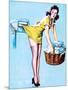 Belle Wringer Pin-Up 1941-Gil Elvgren-Mounted Art Print