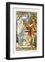 Bellerophon at the fountain-Walter Crane-Framed Giclee Print