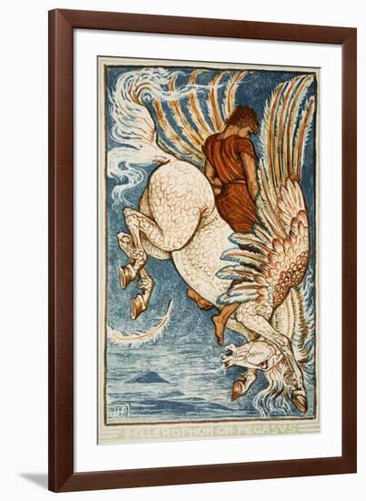 Bellerophon on Pegasus-Walter Crane-Framed Giclee Print
